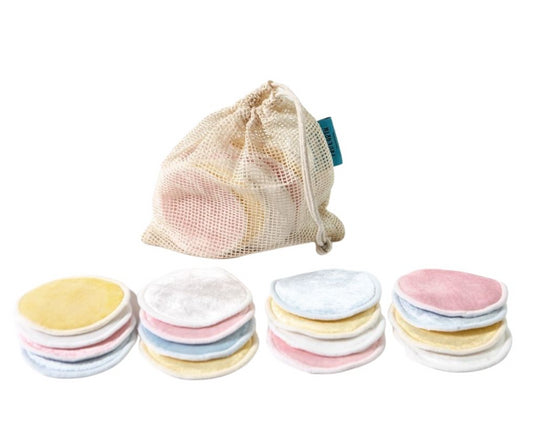 Tru Earth Bamboo Rounds Reusable Makeup Remover Pads with Reusable Cotton Laundry Bag - 14-pack