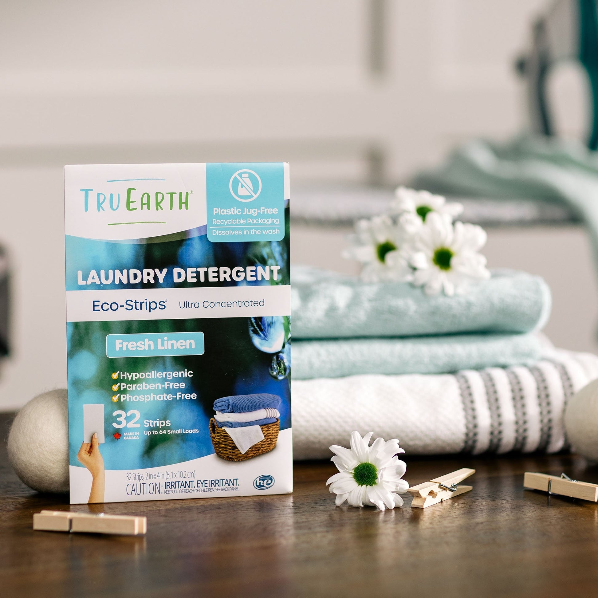 Tru Earth Eco-Strips Laundry Detergent - Fresh Linen / 64 Strips