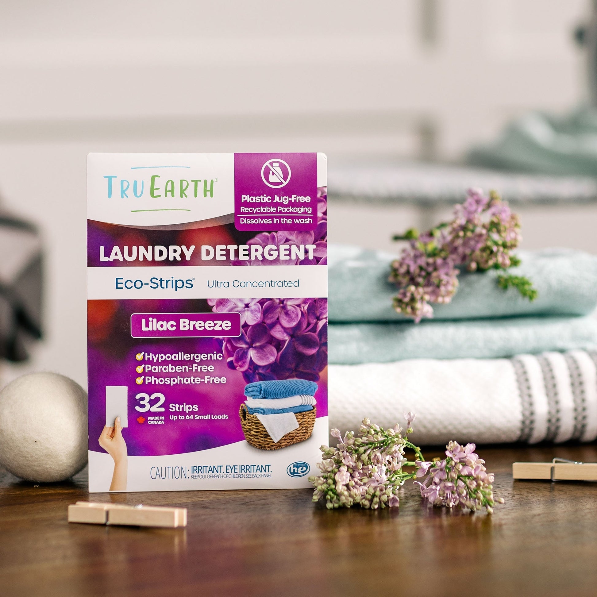 Tru Earth Eco-Strips Laundry Detergent - Lilac Breeze / 32 Strips