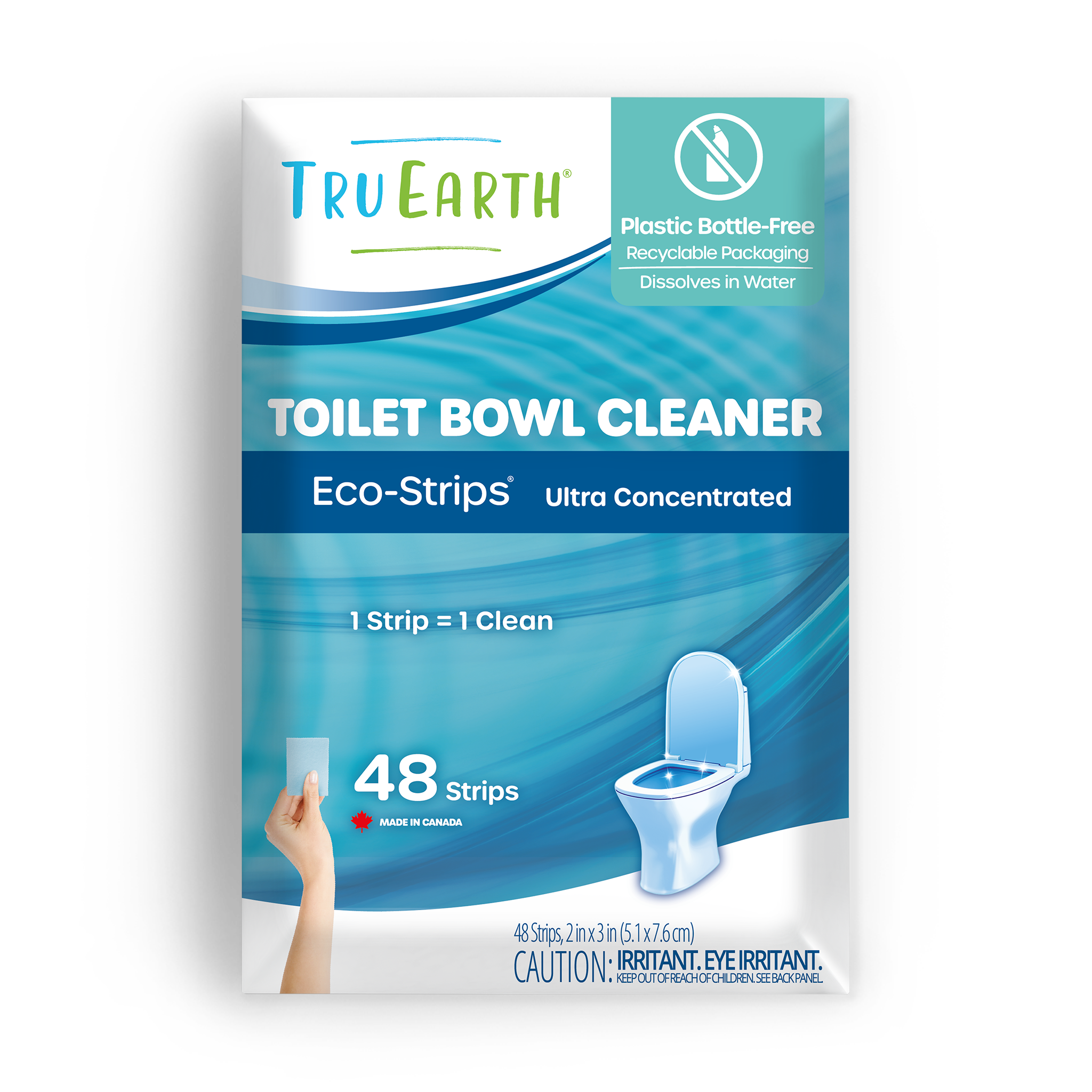 TruEarth Toilet Bowl Cleaner Front of Package || 48 Strips