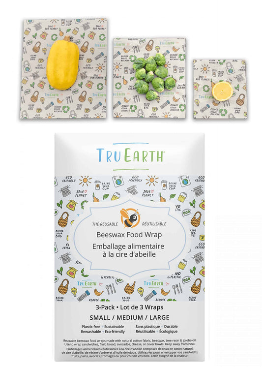 Tru Earth Beeswax Food Wrap Assorted 3-pack by Tru Earth - 1 Small, 1 Medium, 1 Large