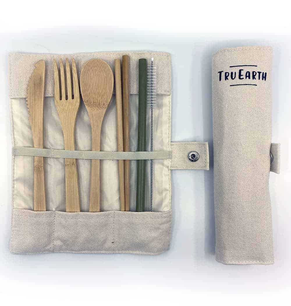 Tru Earth Bamboo Cutlery Set (Fork, Spoon, Knife, Chopsticks, Straw)